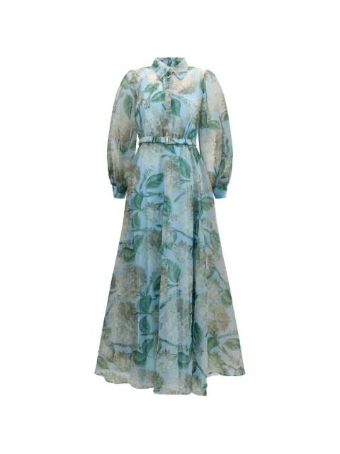 belted floral-print maxi dress by NISSA