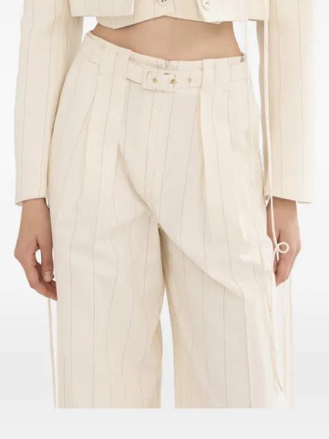 belted striped trousers by NISSA