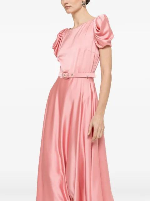 belted viscose midi dress by NISSA
