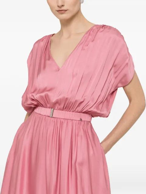 belted viscose midi dress by NISSA