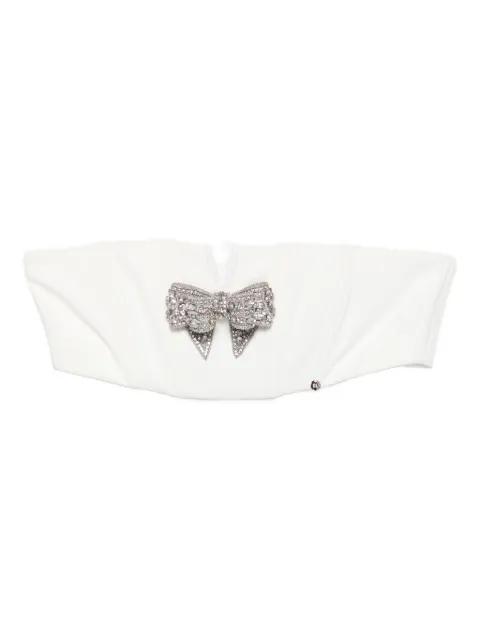 bow-embellished crop top by NISSA