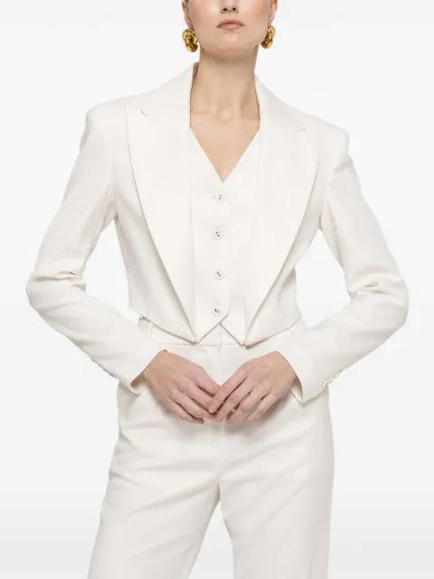 button cropped blazer by NISSA
