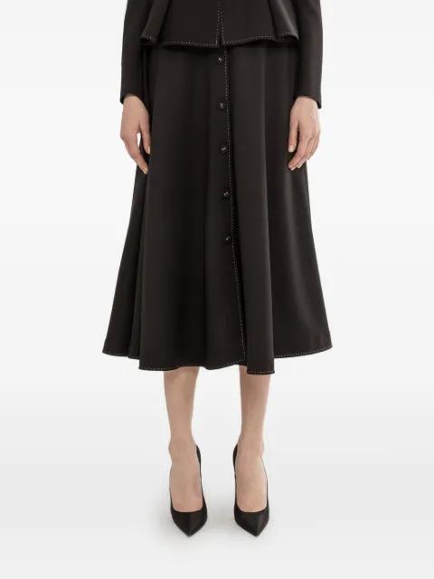 button detail midi skirt by NISSA