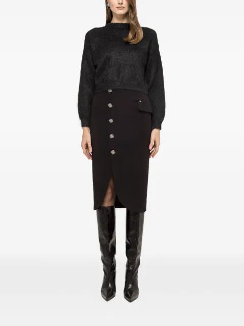 button-detail midi skirt by NISSA
