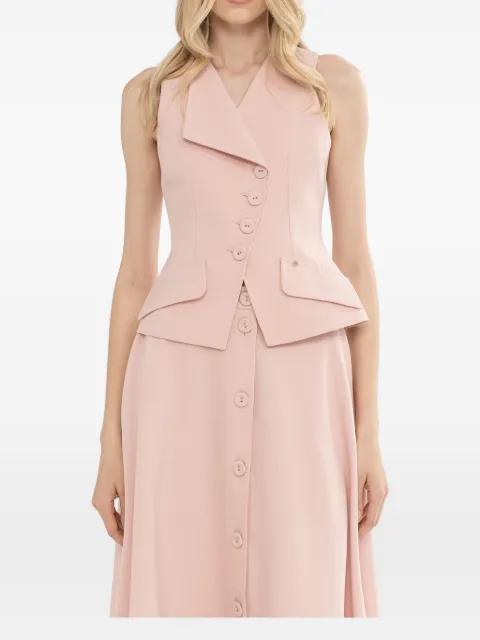 button detail midi skirt by NISSA