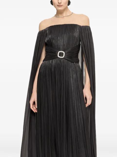 cape-design chiffon maxi dress by NISSA