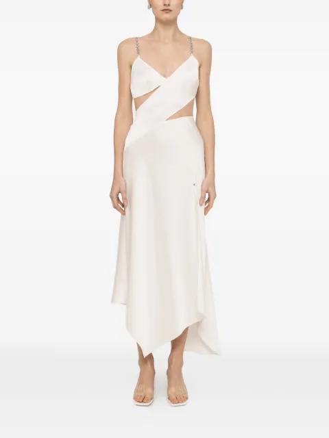 crystal-detail viscose midi dress by NISSA