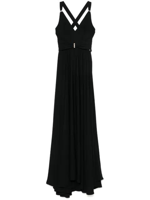 crystal-embellished V-neck gown by NISSA
