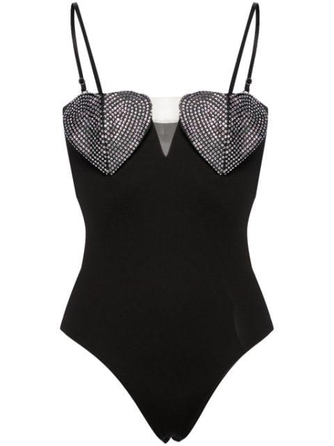 crystal-embellished bodysuit by NISSA