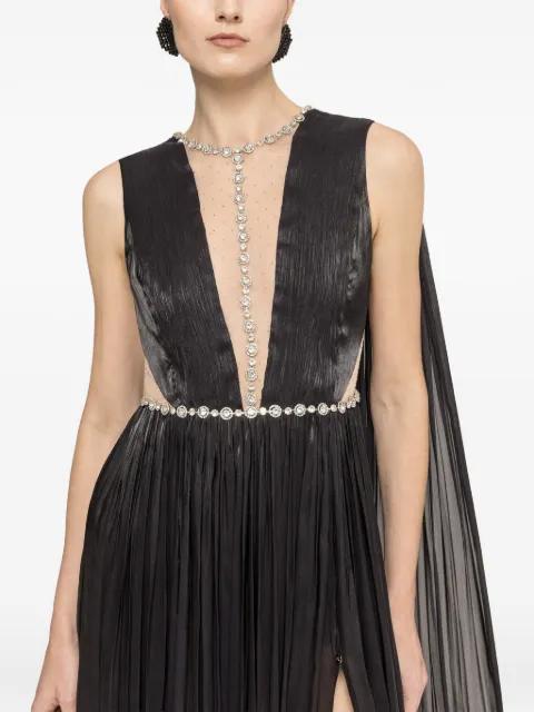 crystal-embellished chiffon maxi dress by NISSA