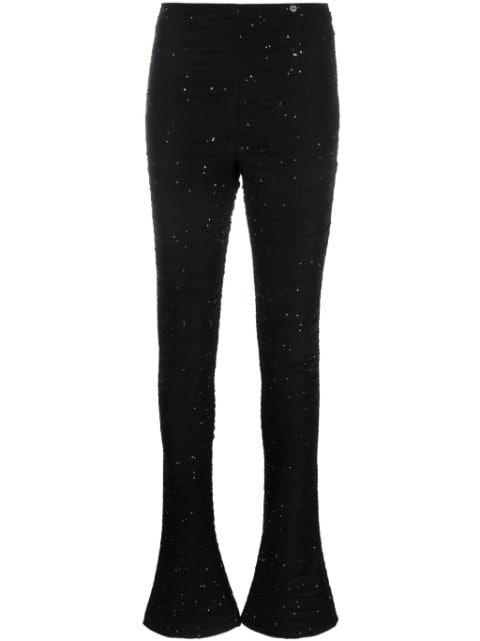 crystal-embellished flared trousers by NISSA