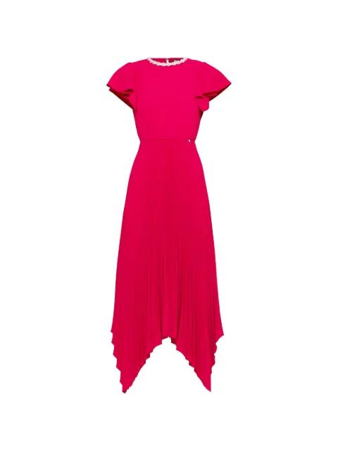 crystal-embellished pleated midi dress by NISSA