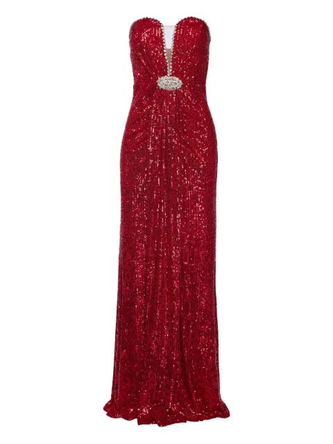 crystal-embellished sequined maxi dress by NISSA