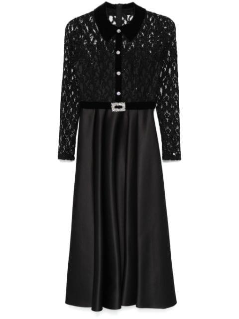 crystal-embellished taffeta midi dress by NISSA