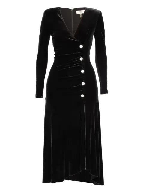 crystal-embellished velvet midi dress by NISSA