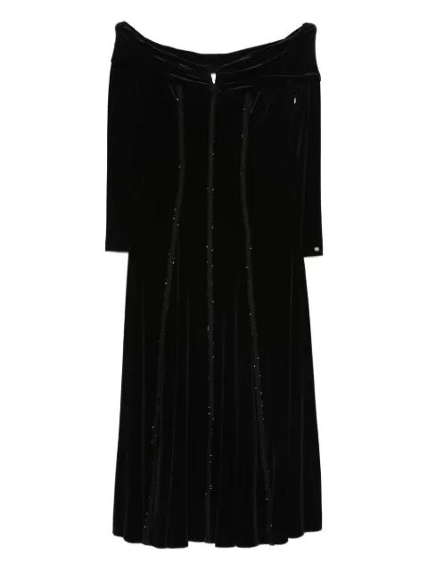 crystal-embellishment midi dress by NISSA
