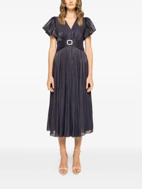 crystal pleated midi dress by NISSA