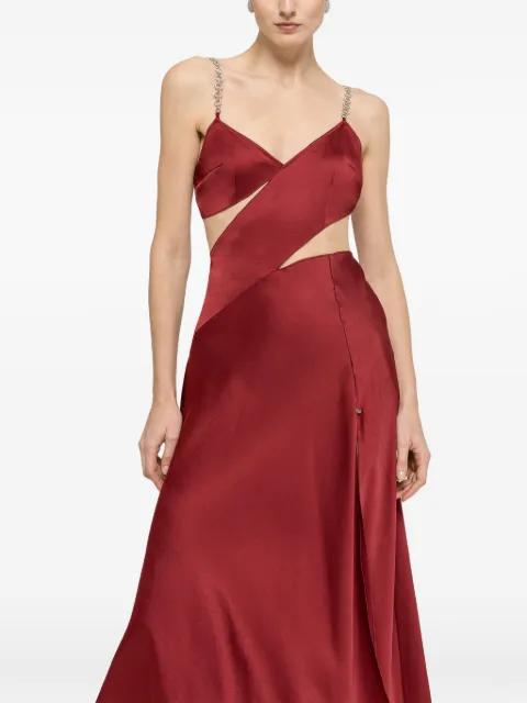 crystal-strap midi dress by NISSA