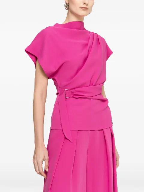 draped chiffon top by NISSA