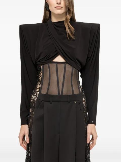 draped crop top by NISSA