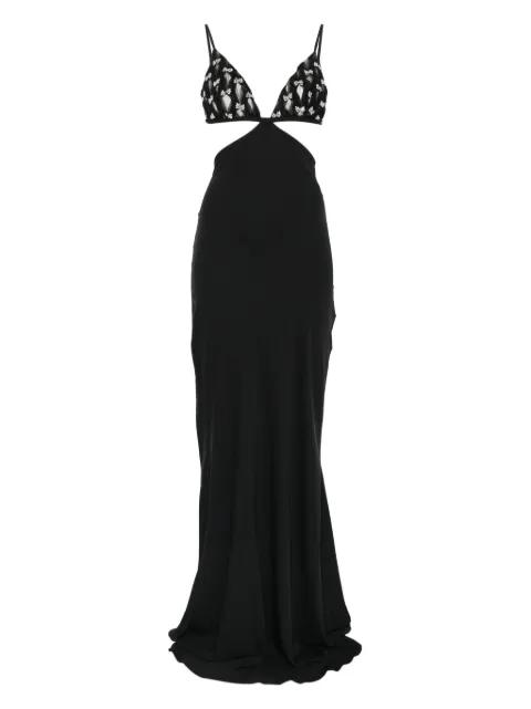 embellished cut-out maxi dress by NISSA
