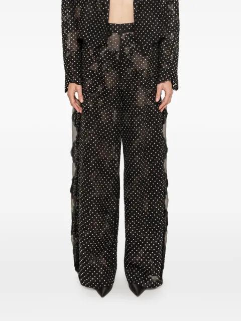embellished lace palazzo pants by NISSA