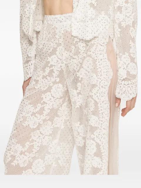 embellished lace trousers by NISSA