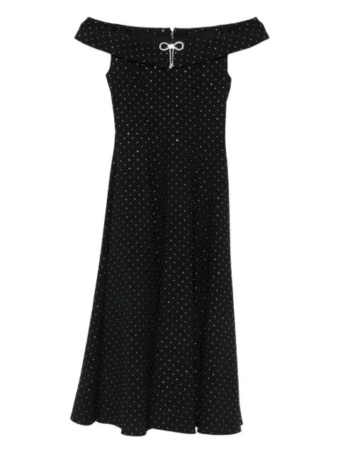 embellished off-shoulder midi dress by NISSA