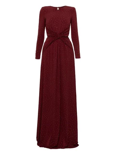 embellished twisted maxi dress by NISSA