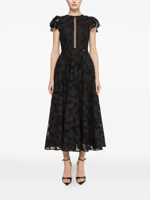embroidered lace midi dress by NISSA