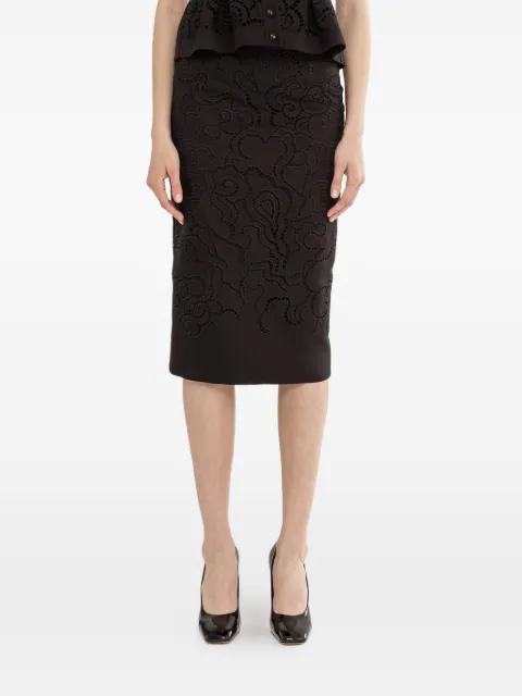 embroidered midi skirt by NISSA