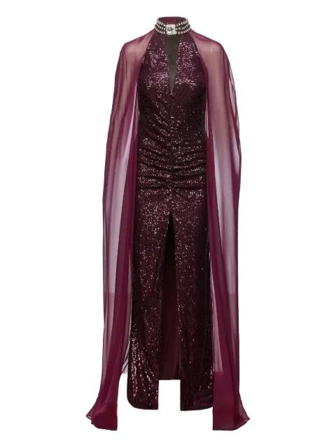 equined caped gown by NISSA