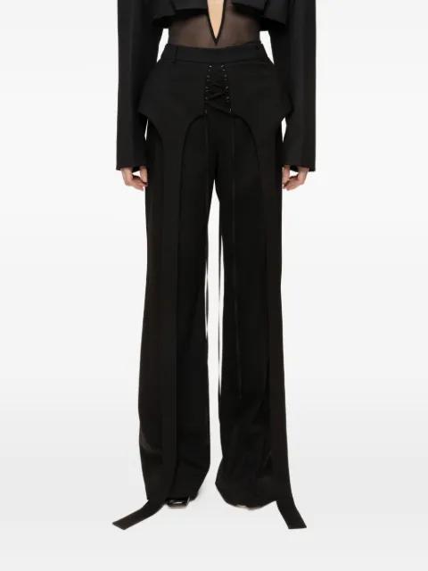 exaggerated hips lace-up trousers by NISSA