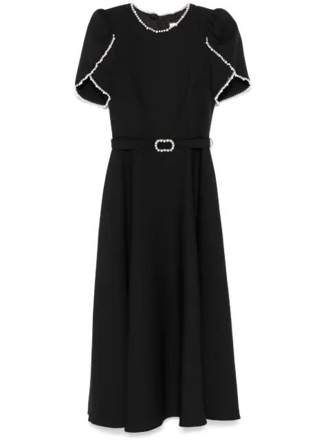 faux pearl-embellished midi dress by NISSA
