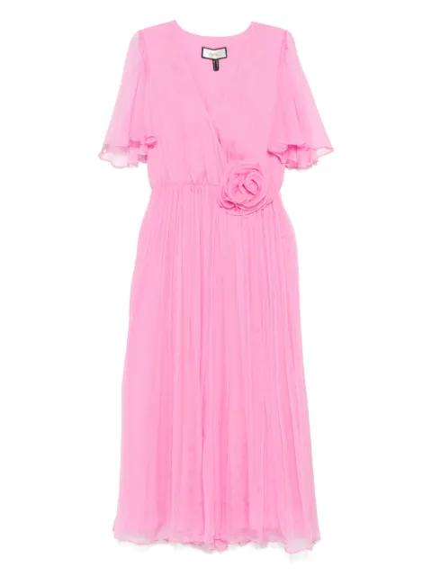 floral-appliqué midi dress by NISSA