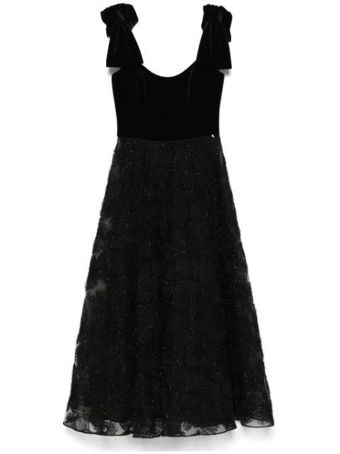 floral-appliqué midi dress by NISSA