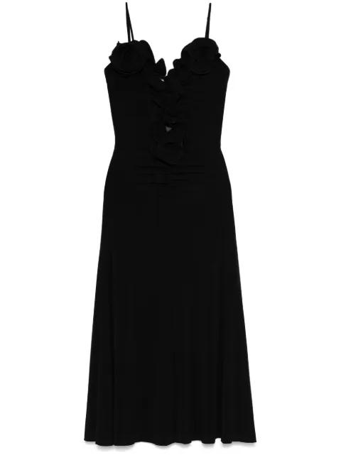 floral-appliqué midi dress by NISSA