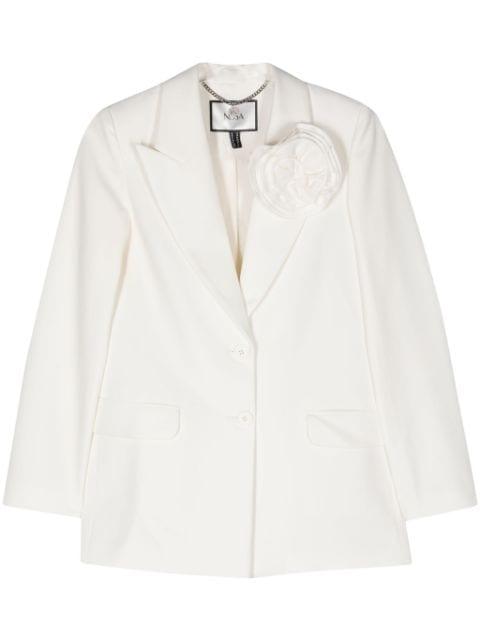 floral-appliqué single-breasted blazer by NISSA