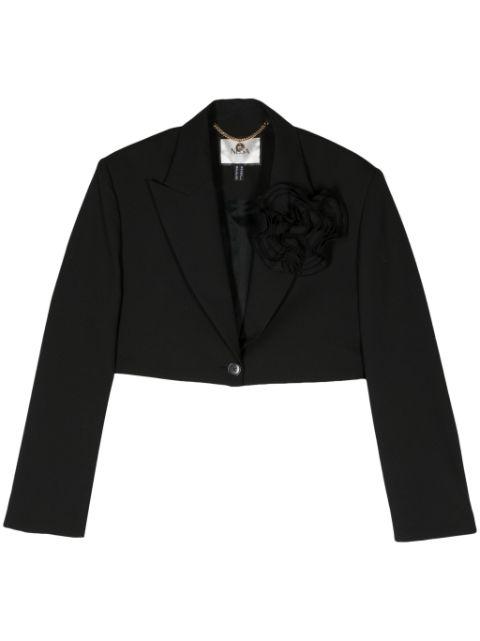 floral-appliqué single-breasted blazer by NISSA