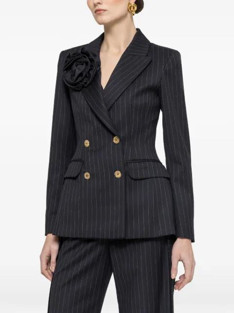 floral applique pinstripe blazer by NISSA