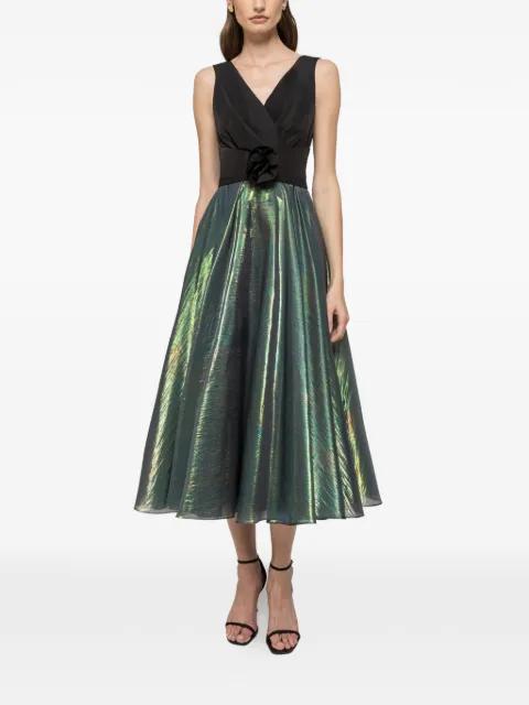 floral-detail V-neck midi dress by NISSA