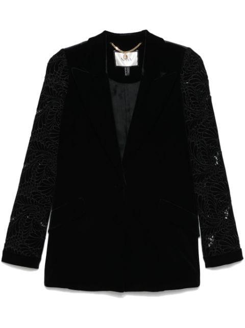 floral-embroidered blazer by NISSA