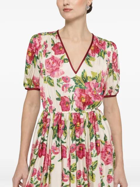 floral-print V-neck midi dress by NISSA