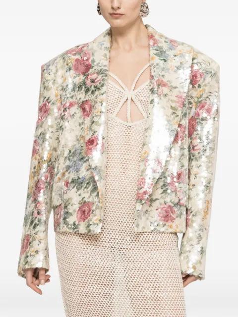 floral-print sequin-embellished blazer by NISSA