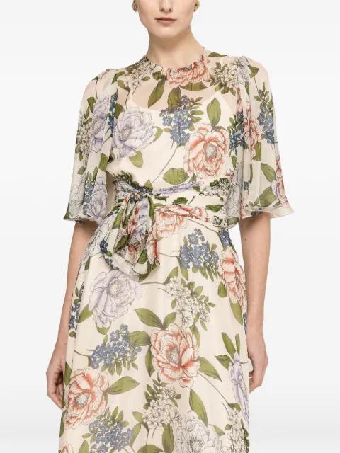 floral-print silk dress by NISSA