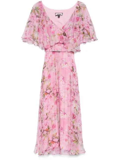 floral-print silk midi dress by NISSA