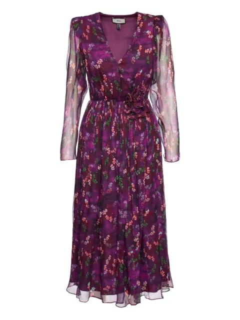 flower-appliqué midi dress by NISSA