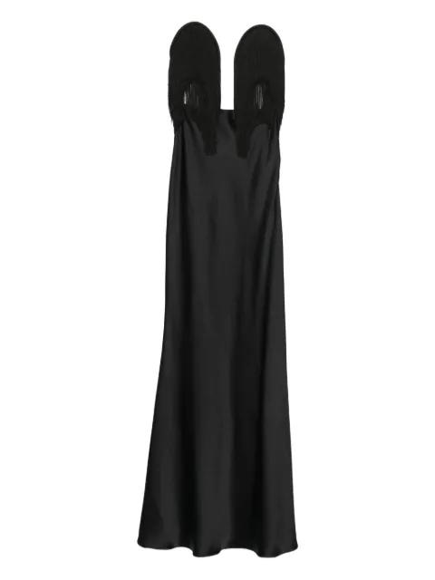 fringe-embellished maxi dress by NISSA
