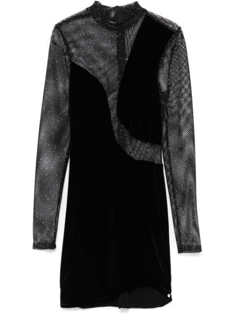 glitter-detail velvet mini dress by NISSA