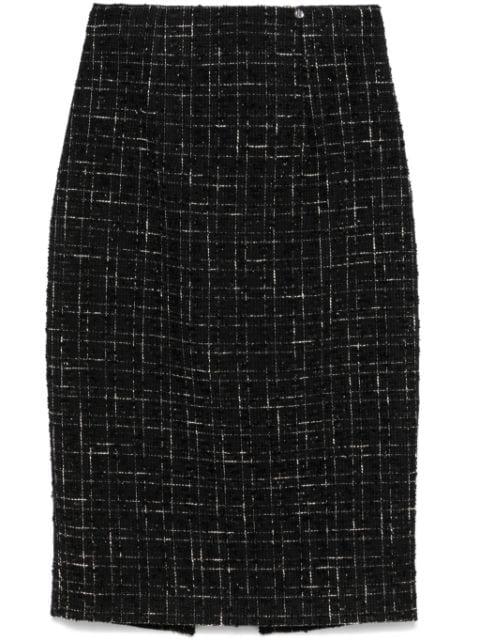 high-waisted bouclé midi skirt by NISSA